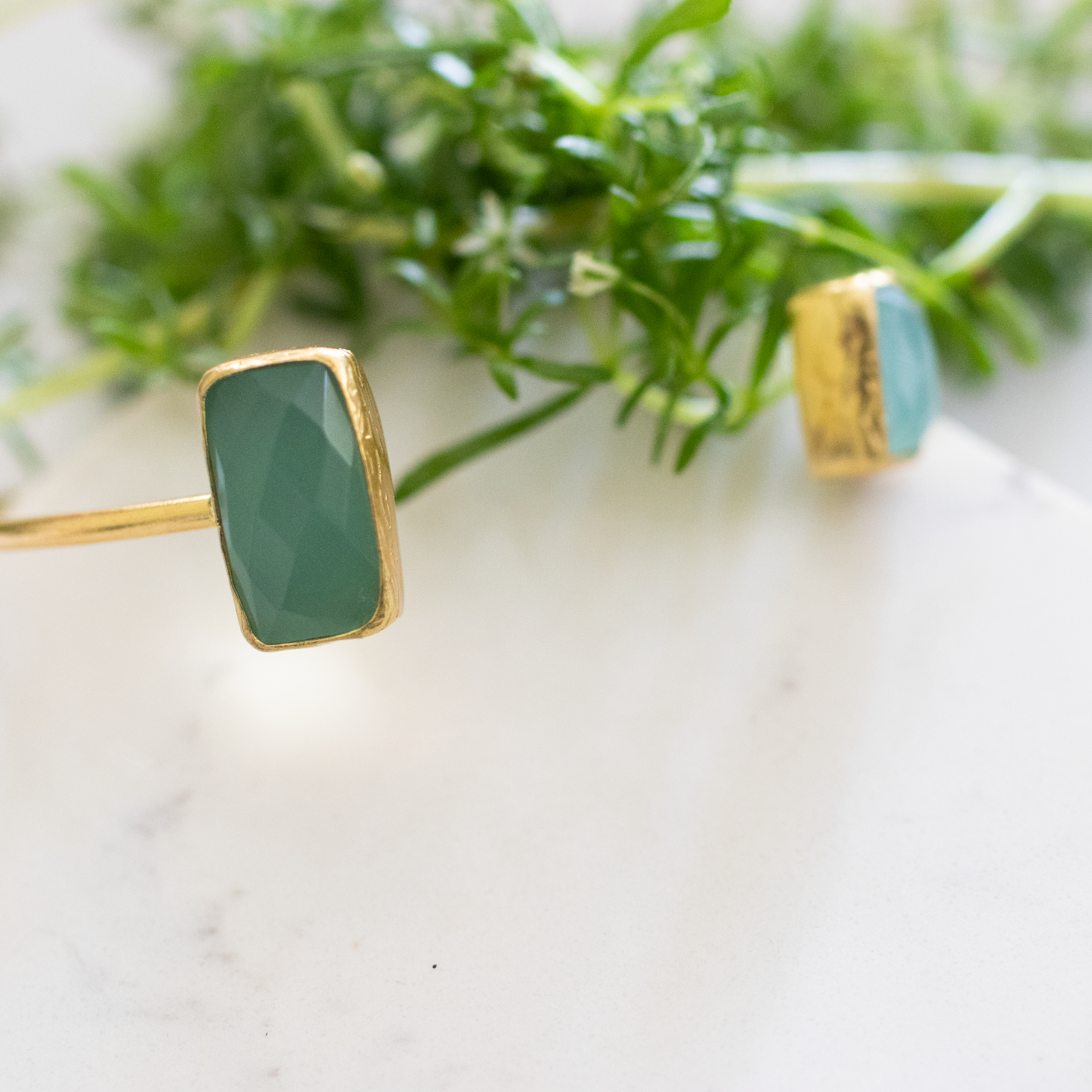 Aqua - Calcedony Ario Gold Bracelet